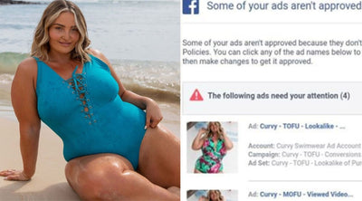 Curvy Swimwear featured in 9Honey article about rejected Facebook ads