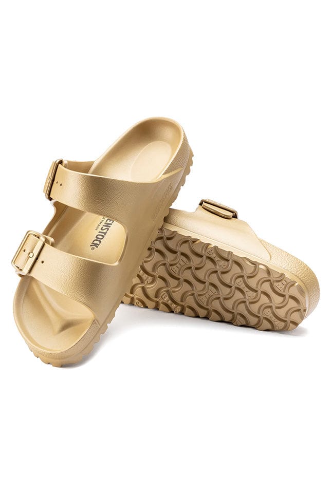 gold slide on sandals