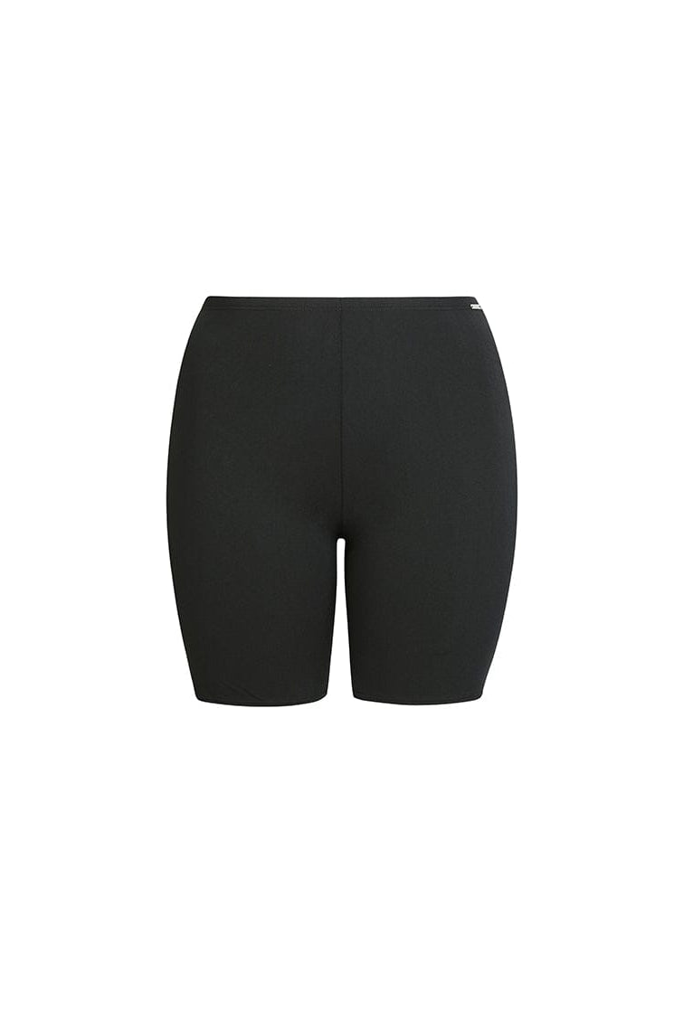 ghost mannequin black knee length bike pant in chlorine resistant fabric