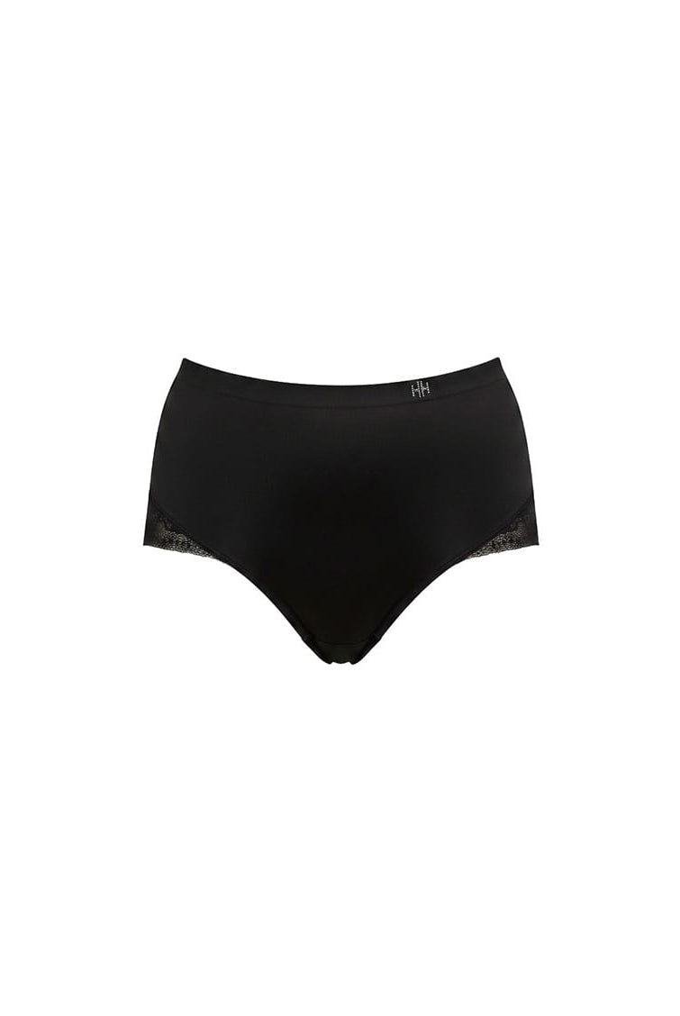 Black underwear on a white background