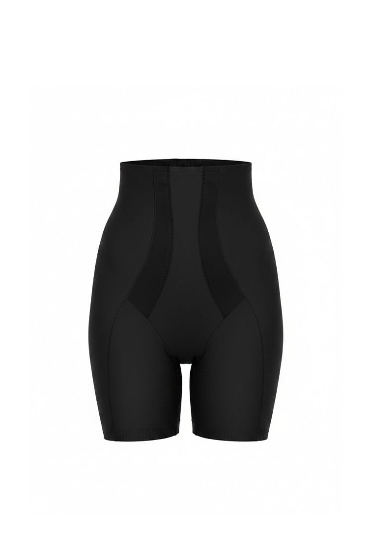 Black shapewear shorts on a white background