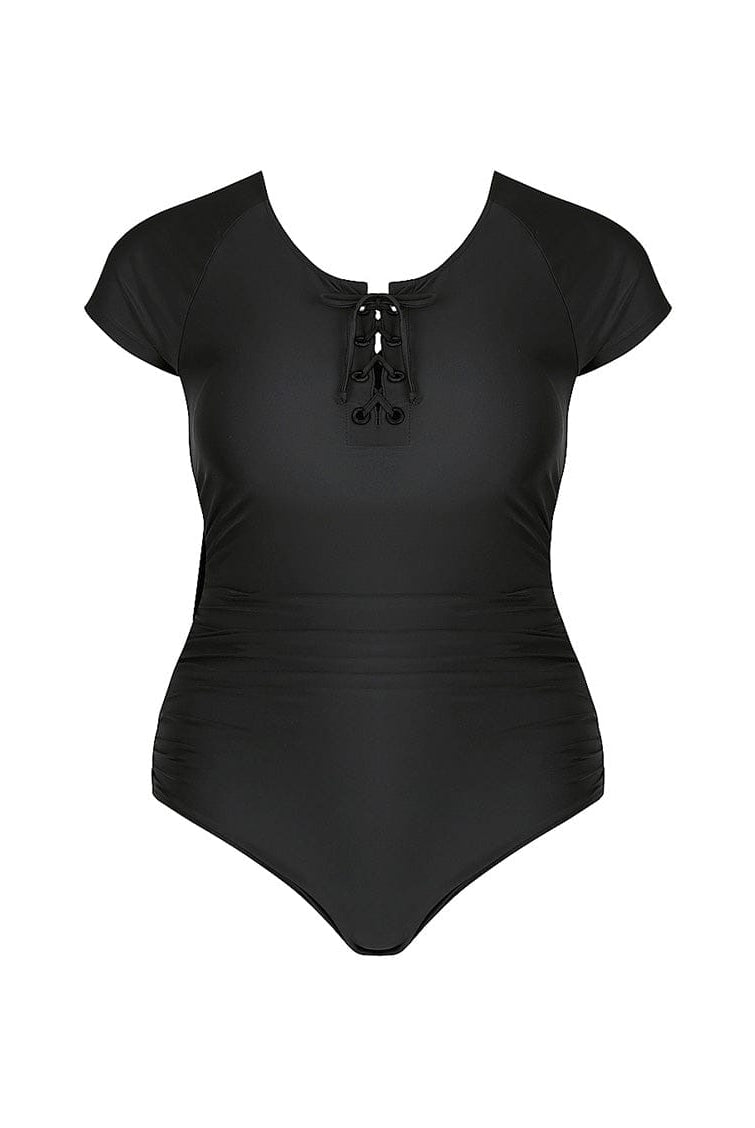 Ghost mannequin black tie one piece