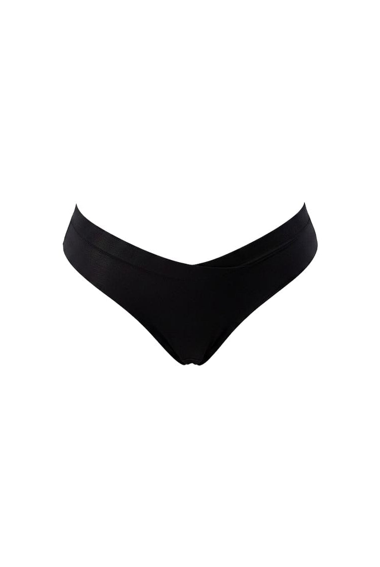 Black bikini bried underwear with criss cross detail