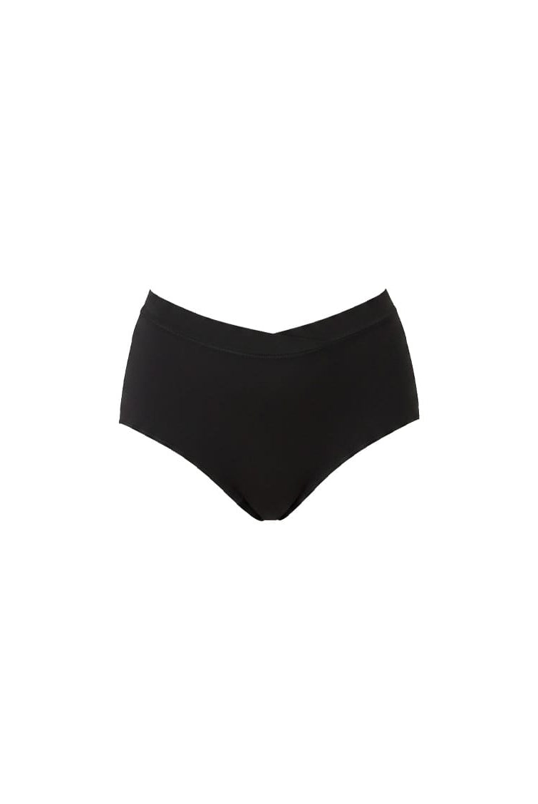 Black tencel brief underwear with criss cross detail