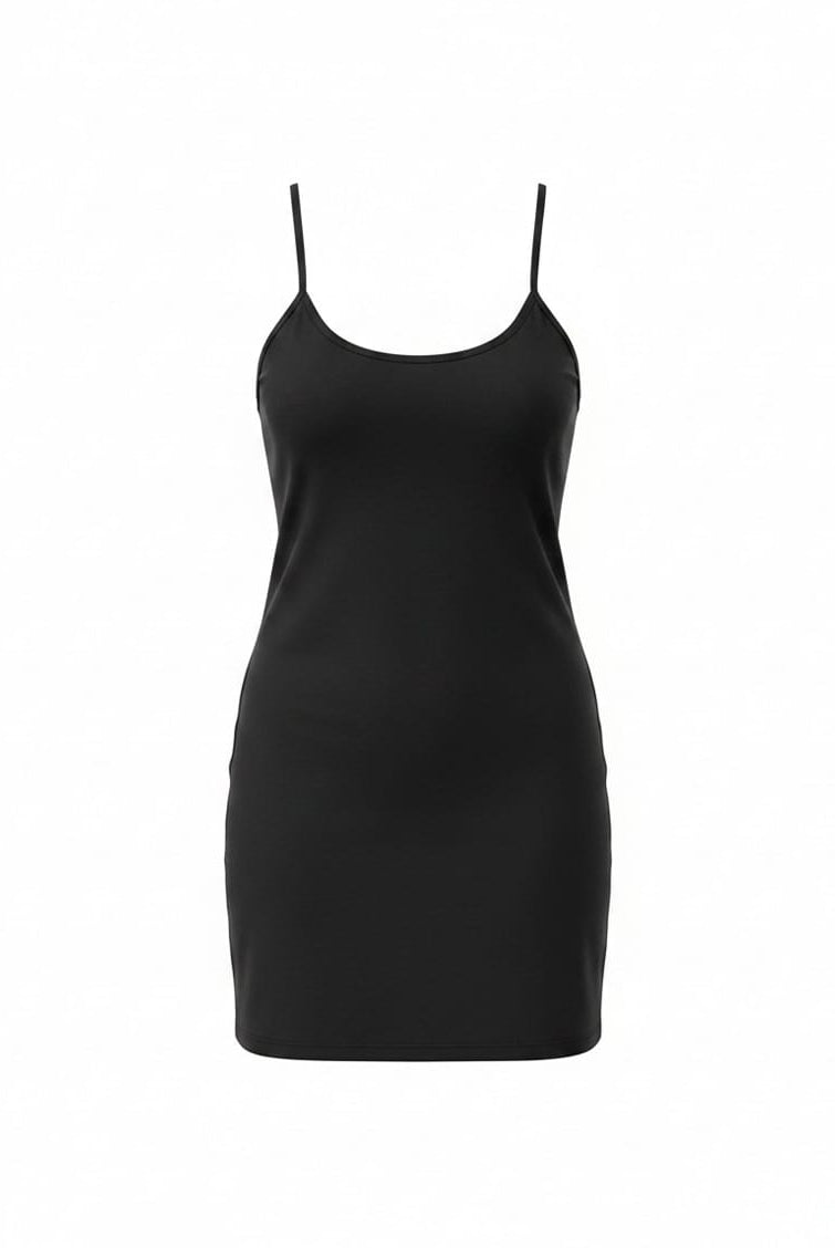 Black slip dress