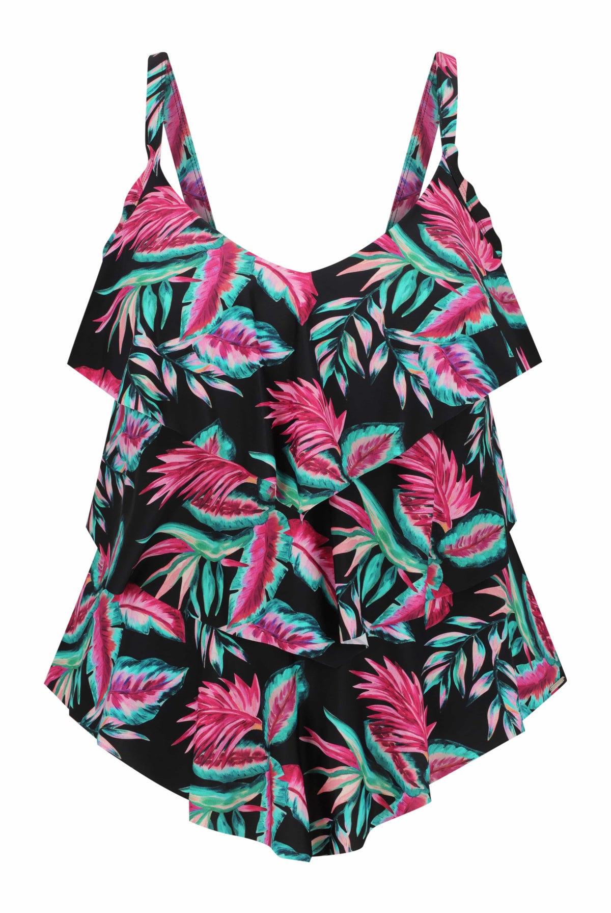 Ghost mannequin of 3 tier tankini swim top for women
