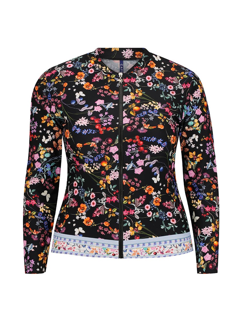 Floral patterned jacket on a white background