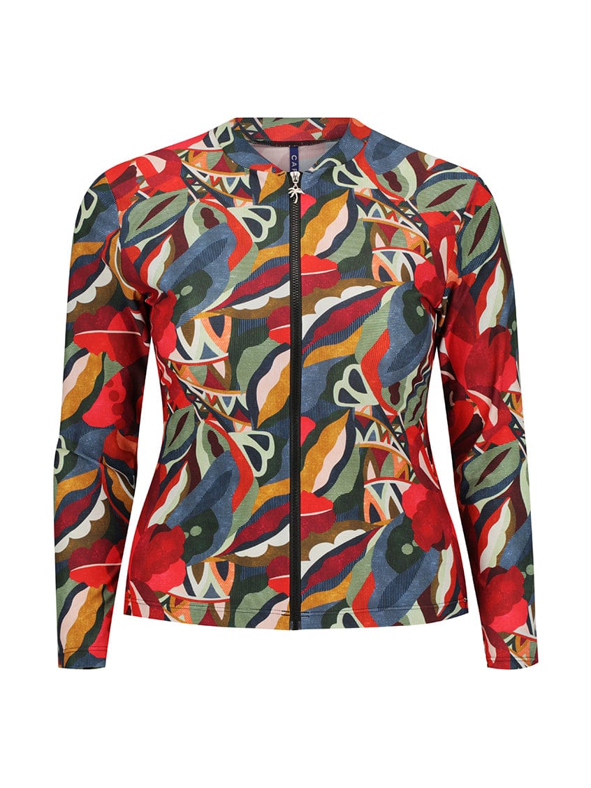 Colorful patterned jacket on a white background
