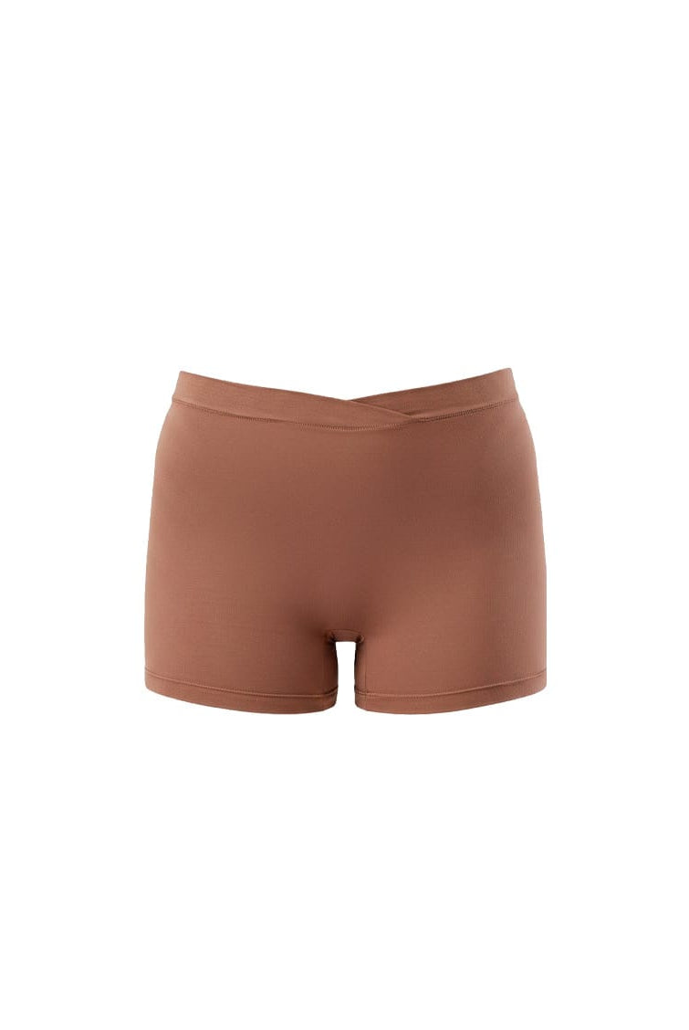 Brown shorts on a white background