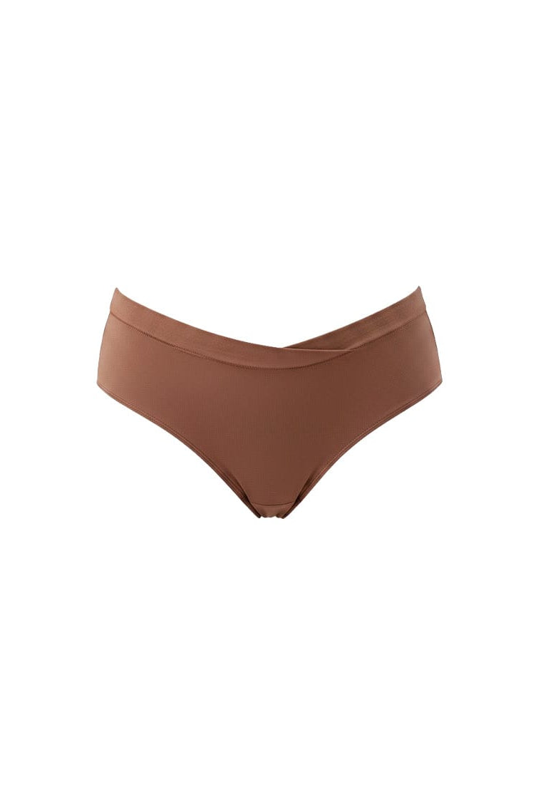 High waisted brief undies in caramel colour