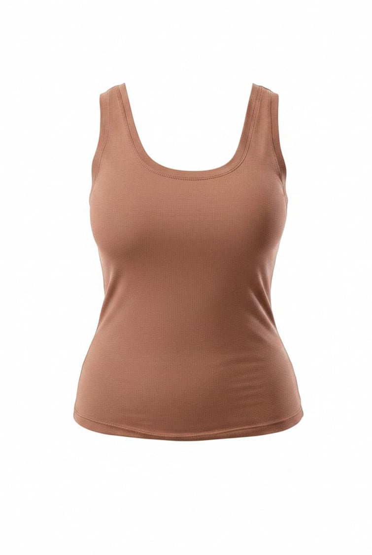 Brown tank top on a white background