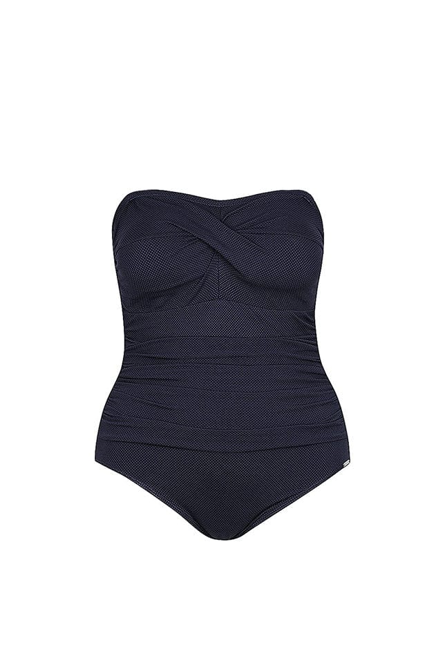 Honey Comb | Navy Bandeau Maternity Swimsuit 