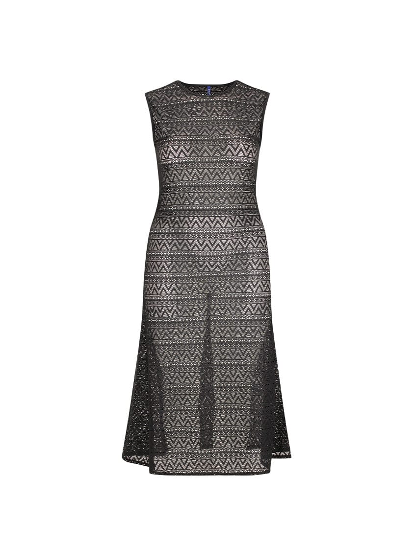 Ghost mannequin black mesh maxi dress