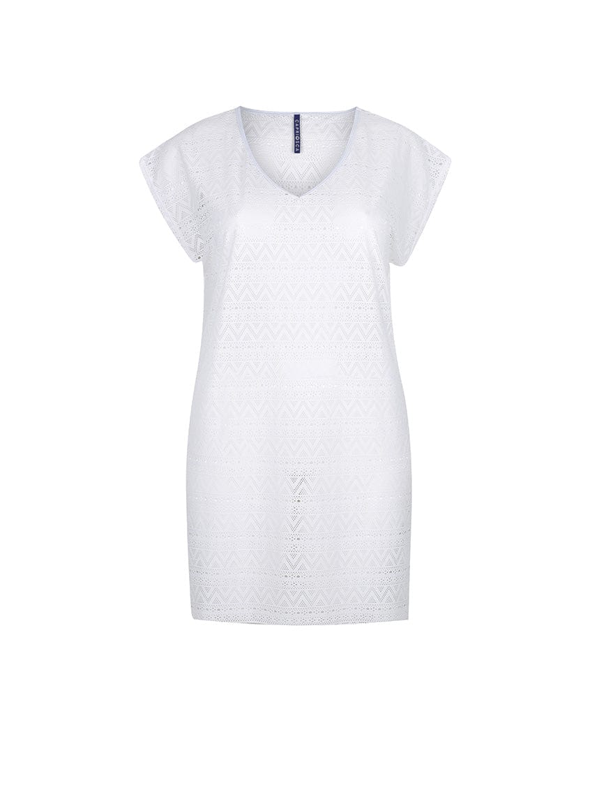 Ghost mannequin of mesh over shirt white