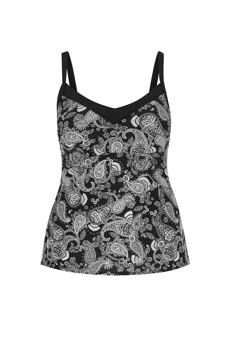 Mono paisley tankini top with underwire