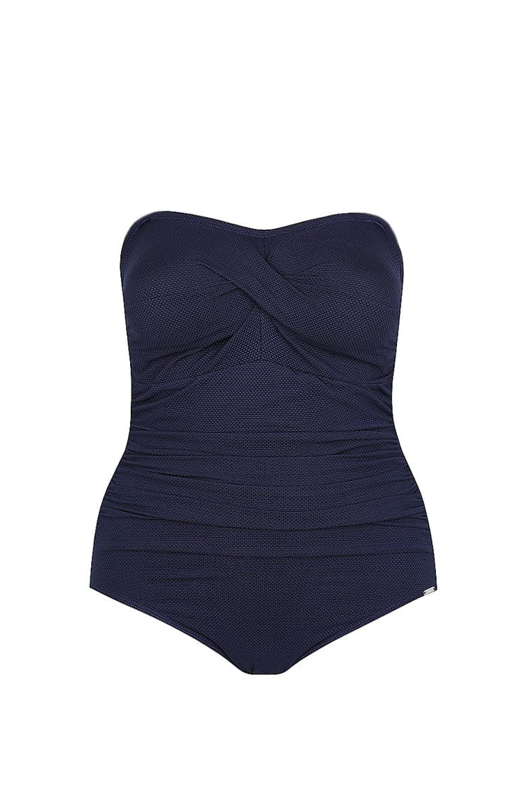 ghost mannequin navy honey comb bandeau one piece