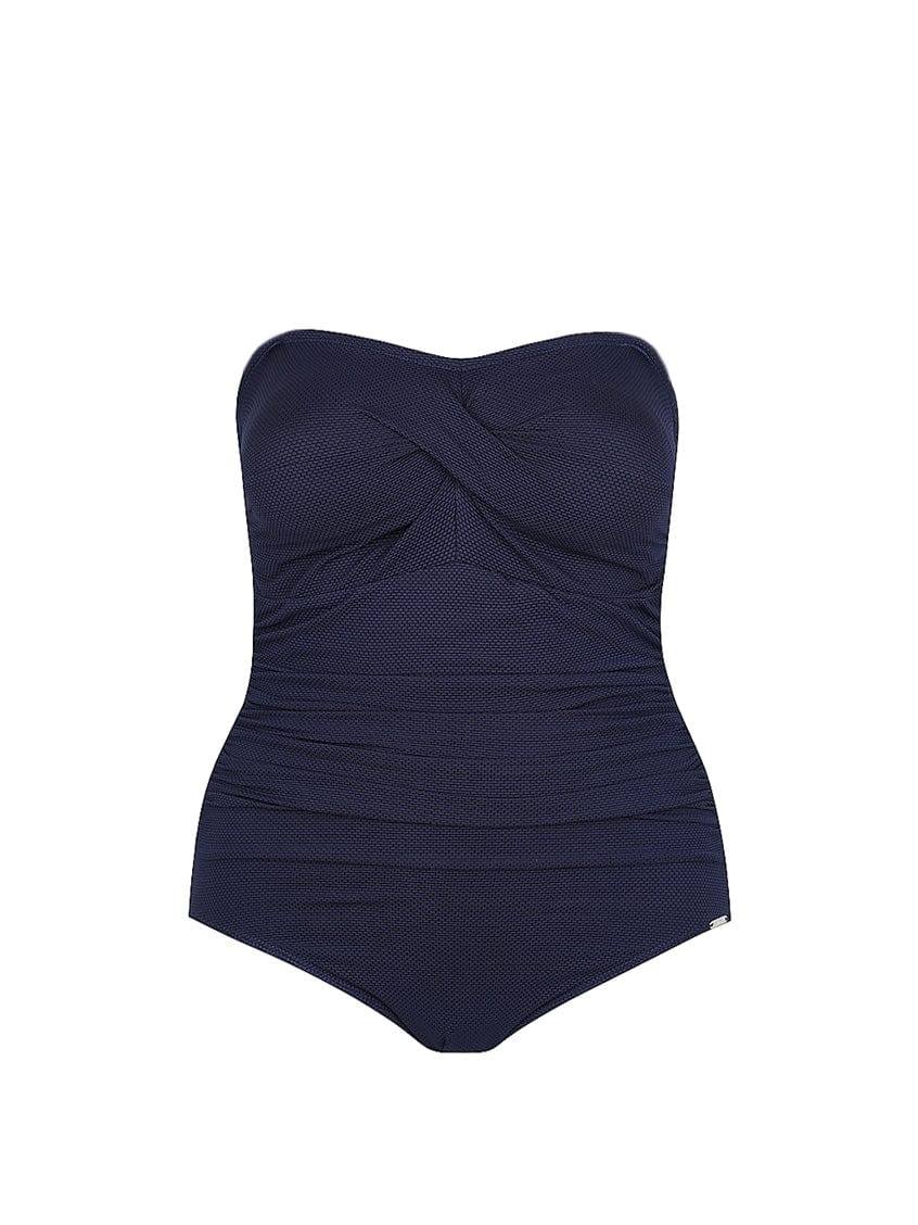 ghost mannequin navy honey comb bandeau one piece