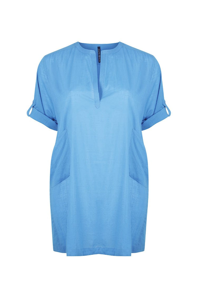 plus size kaftan top blue