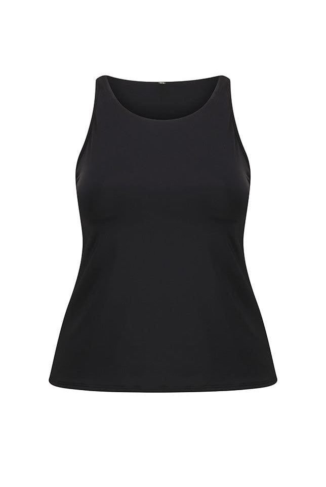 ghost mannequin black high neck tankini