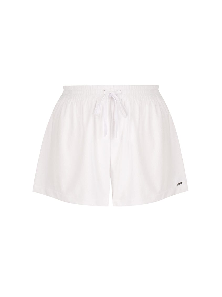 ghost mannequin of white terry towelling shorts for curve women