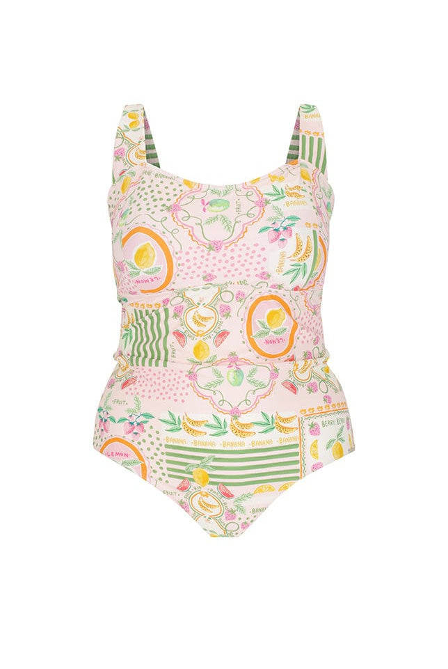 Ghost mannequin fruit patterned one piece