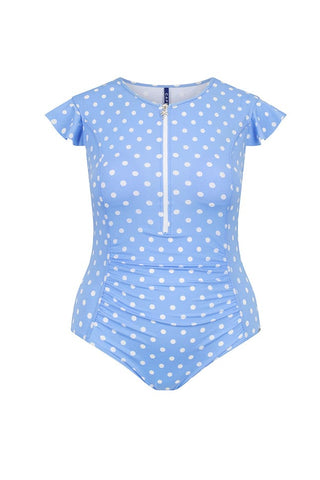 Vintage Dots Chlorine Resistant Frill Sleeve One Piece