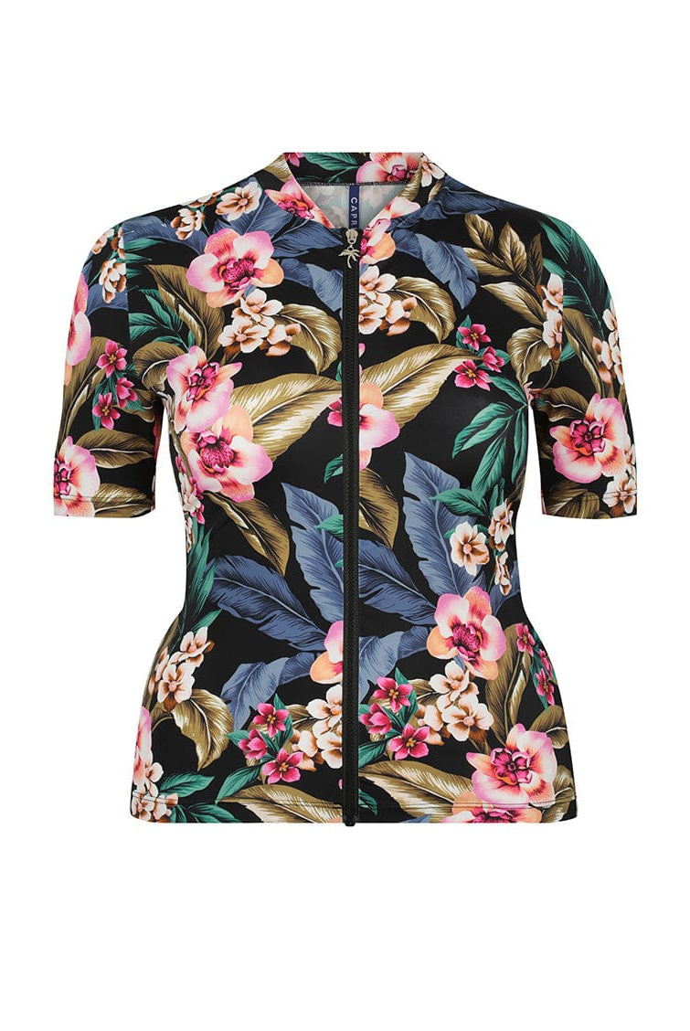Floral patterned jacket on a white background