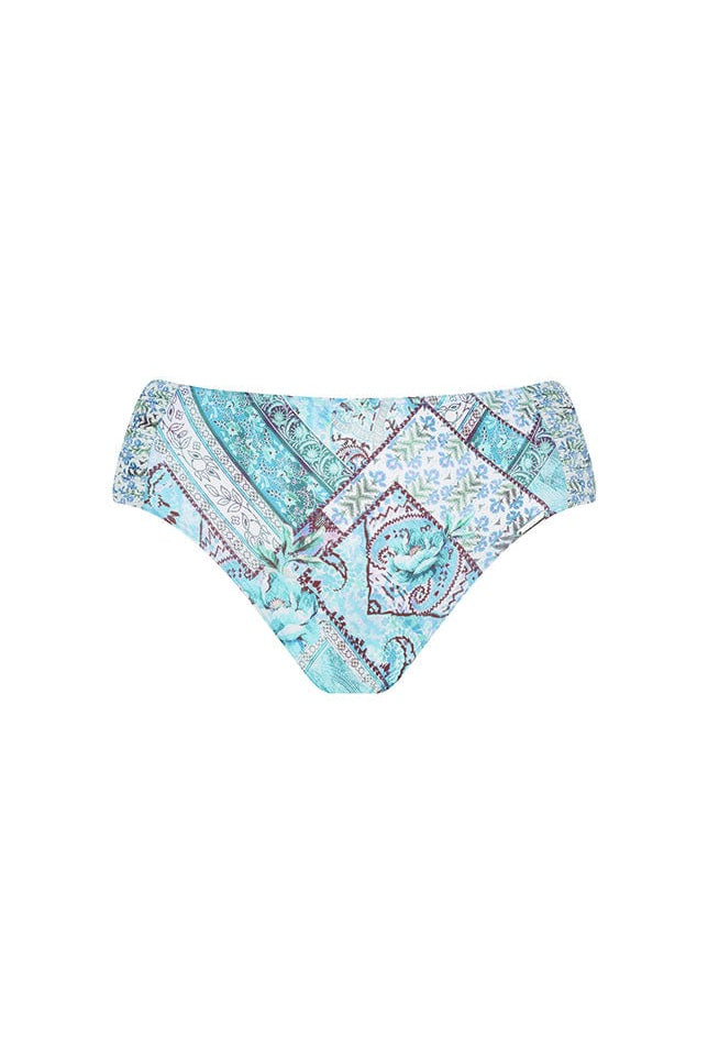 Ghost mannequin blue patchwork bikini bottoms