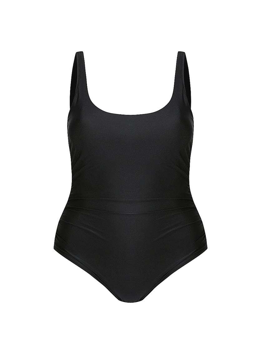 women's plain black underwire one piece