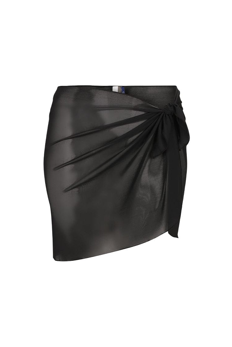 black mesh tie side short skirt