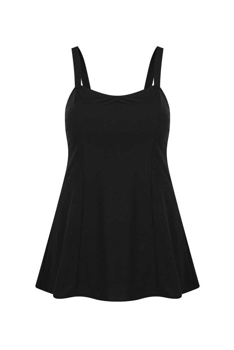 black chlorine resistant swim dress