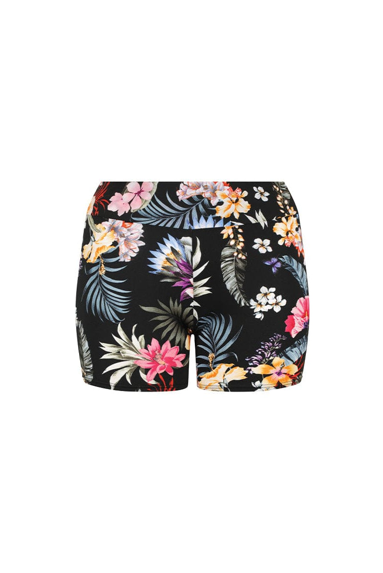 black floral women's boyleg short