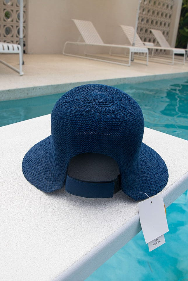 navy wide brim hat