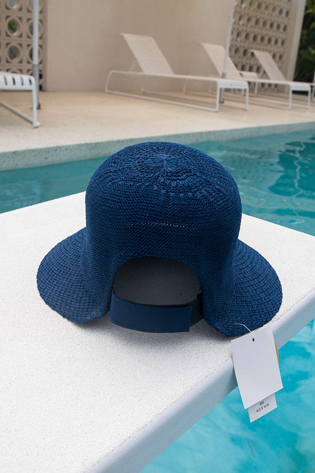 navy wide brim hat
