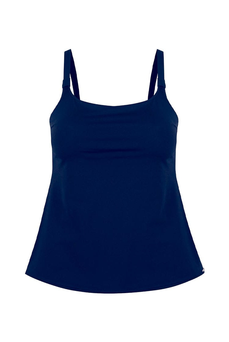 Ghost mannequin of chlorine resistant navy tank tankini top