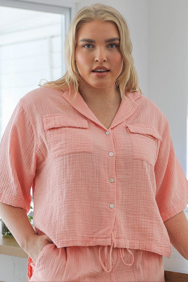 pink plus size cotton pyjamas