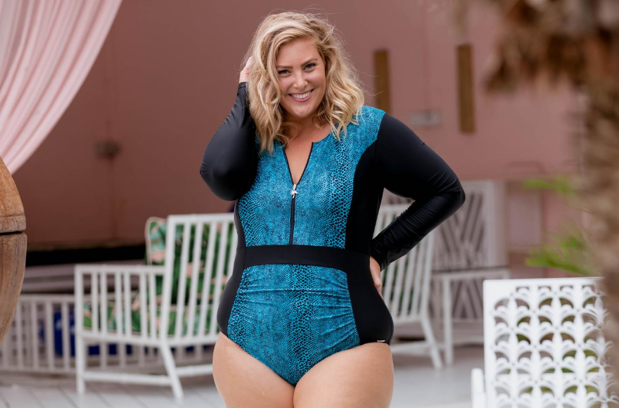 Turquoise Snake Long Sleeve Zip Up One Piece