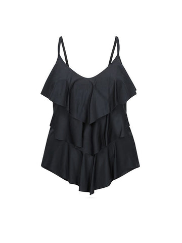 Black 3 Tier Tankini Top