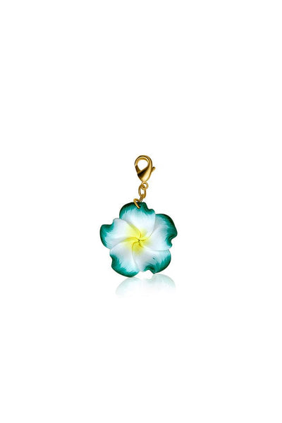 Tropical hanging charm with gold clasp for buildable handmade beaded necklace
