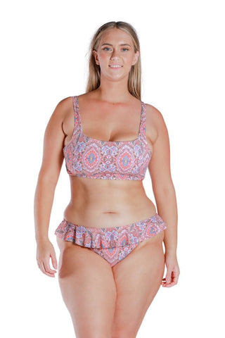 Amalfi Pink Square Neck Bikini Top