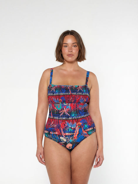 Barbados Shirred Bandeau One Piece