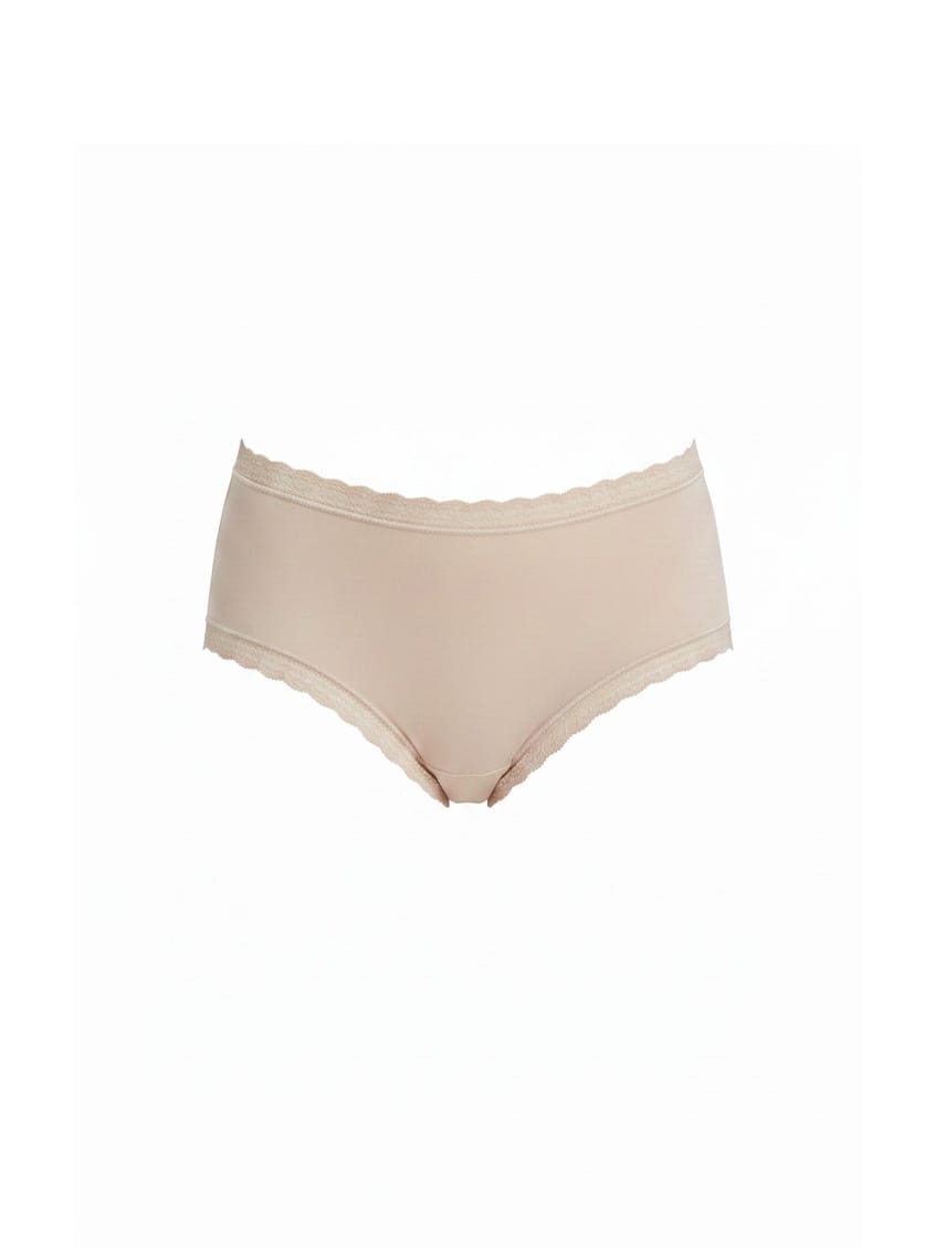 Ghost mannequin of beige full brief underwear