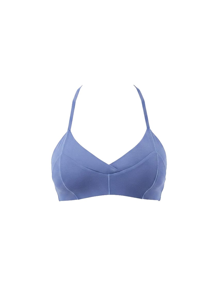 Blue bra on a white background