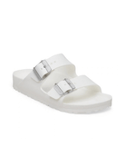 White birkenstock beach sandal with big buckle