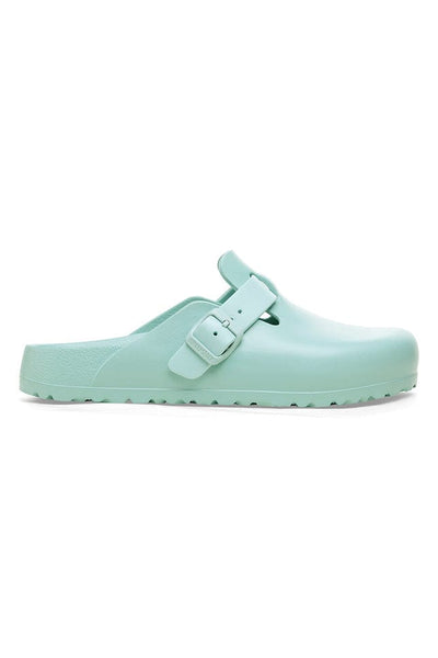 Women's slip on rubber covered clogs in green