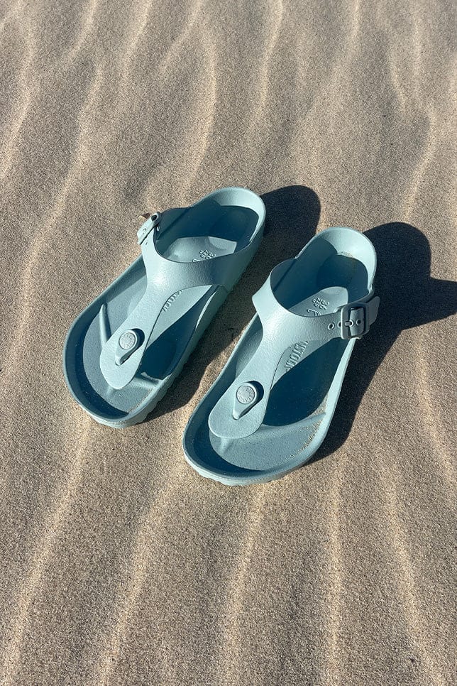 Pastel teal womens t bar sandals