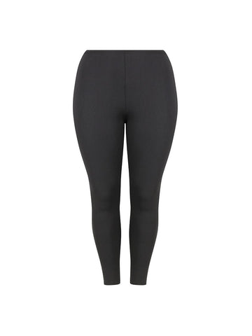 Chlorine Resistant Black Full Length Tight Swim Leggings