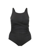 chlorine resistant black high neck twist one piece