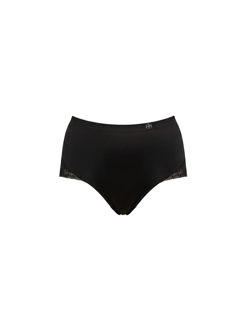 Black underwear on a white background