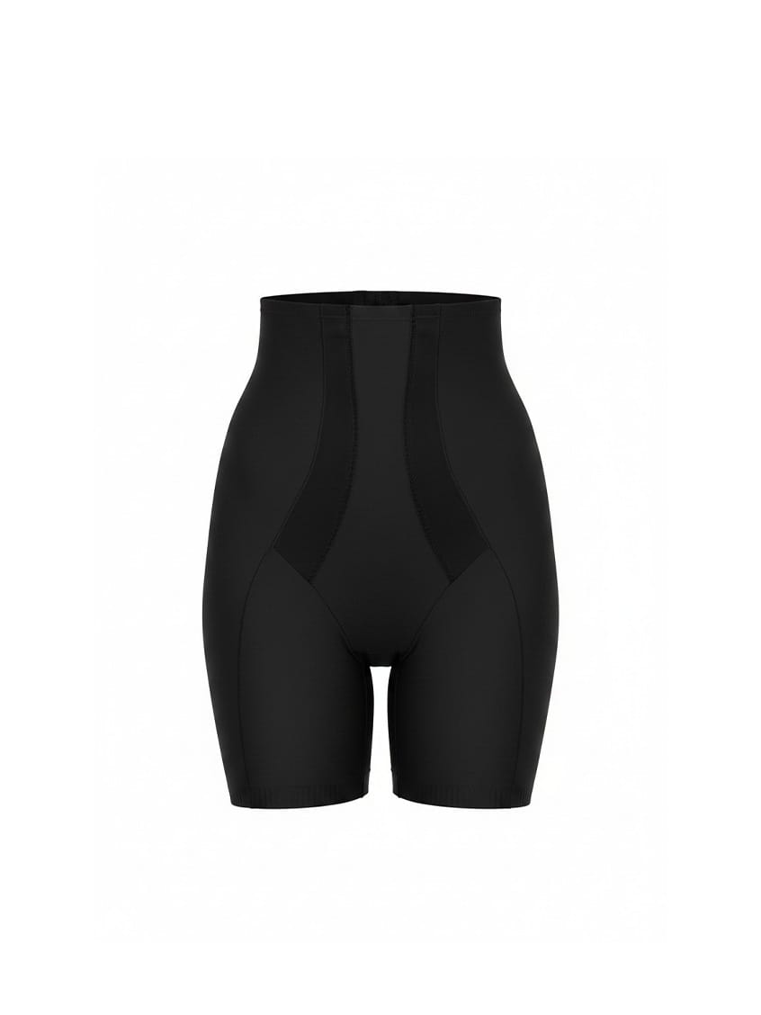Black shapewear shorts on a white background